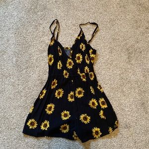 Zaful black sunflower romper in size small!